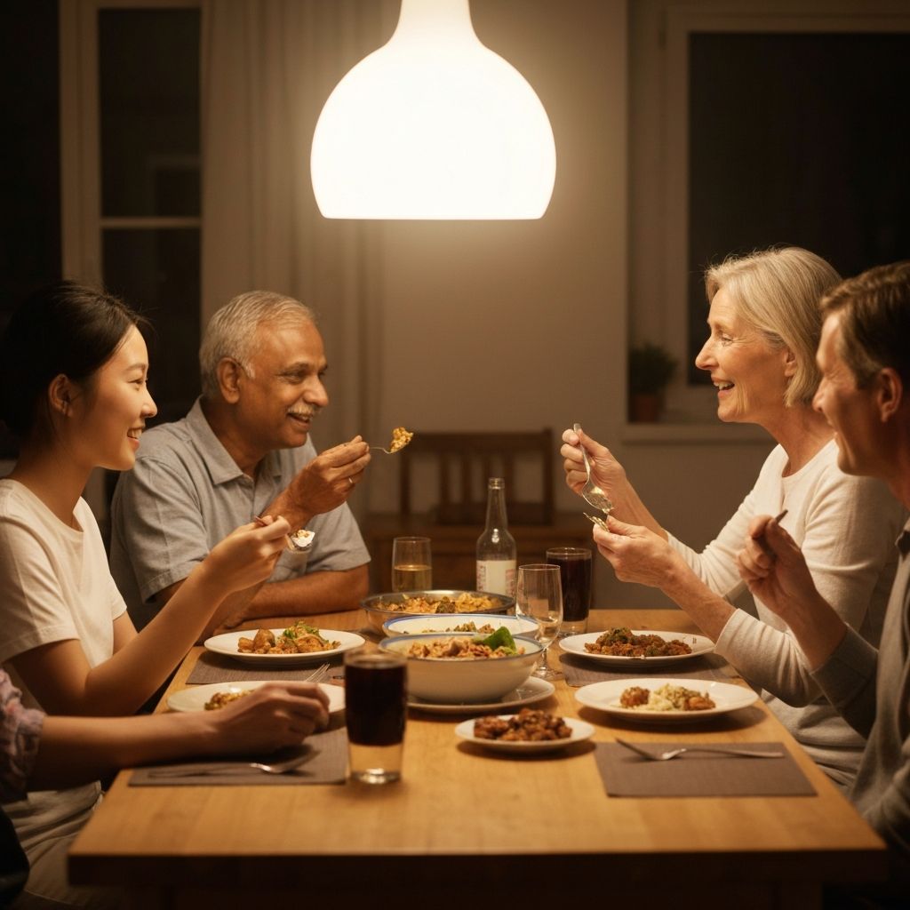 Friends sharing a meal together